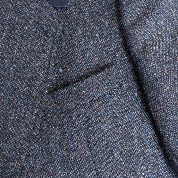 Vintage Tweed Sport Coat Wool Blazer Jacket Elbow Patches England 48 L Moores - Picture 12 of 16